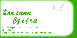 mariann czifra business card